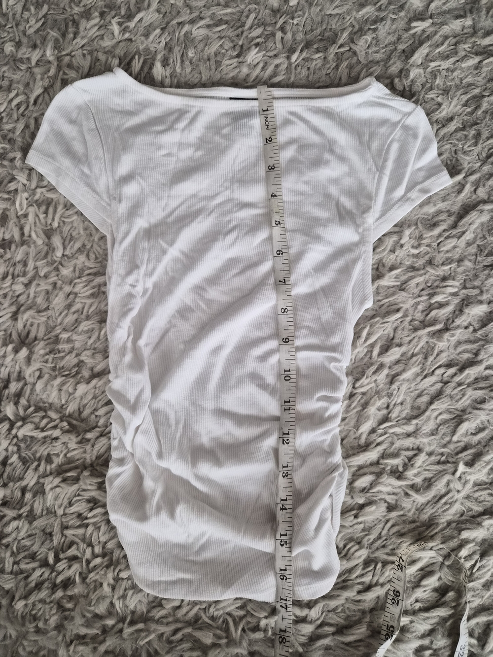 Wild Fable White Ribbed Ruched Side Tee - XXS - Picture 6 of 10